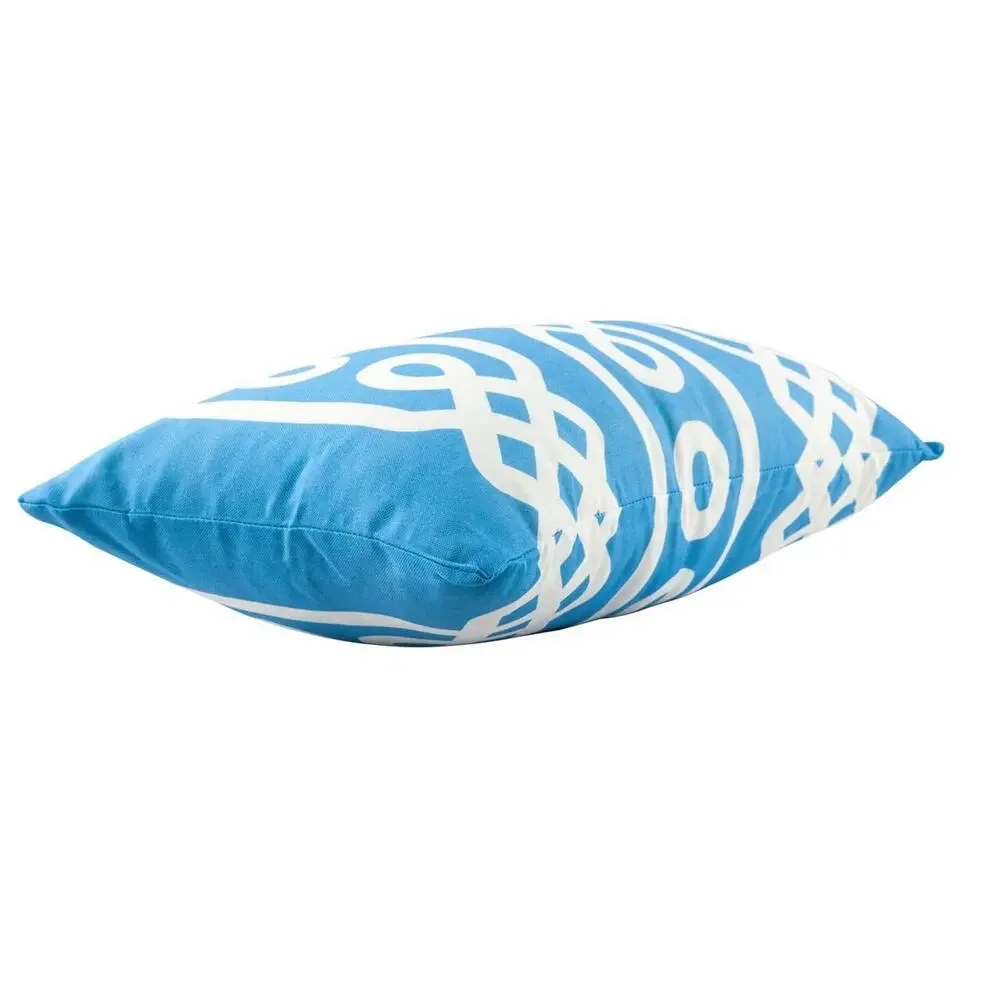 Divine Home Aegean 04 Indoor/Outdoor Accent Throw Pillow, Aqua/White 12